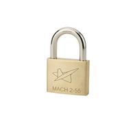 FTH - Cadenas FTH MH2 à clé, corps en laiton monobloc et anse en acier cémenté, base de 55mm, 2 clés crantée en acier