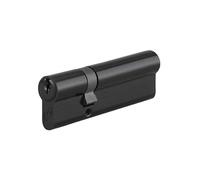 FTH - Cylindre de serrure double entrée 5G, 30x65mm, cylindre et clés en laiton, finition du cylindre en noir mat, protection contre l'arrachement, 3 clés crantées