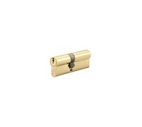 FTH, Cylindre de serrure double entrée 5G 35x45mm en laiton poli, 3 clés crantées incluses, haute sécurité avec 5 goupilles, protection anti-arrachement, fabriqué en France