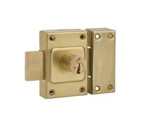 FTH - Verrou de Porte C60 Double Entrée - Cylindre 40 mm - Coffre et Pêne Laiton - 3 Clés Crantées - Sécurité et Élégance - Compatible Portes Intérieures et Extérieures - Jaune/Doré