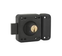 FTH - Verrou de porte FTH R85 double entrée, cylindre de 45mm, coffre et pêne noir mat, 3 clés crantées