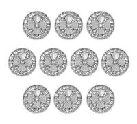 ftiemlovde 10 Gros Boutons Argent Mercerie Pour Blazer MéTal à Coudre Avec Strass，Couvre Bouton Couture Manchettes Femme Chemise Smoking，Perfect Homme Bouton Pantalon Pour Capitonnage（L10S 20mm)