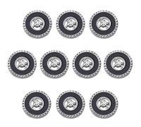 ftiemlovde 10 Gros Boutons Argenté Mercerie Pour Blazer MéTal à Coudre，Couvre Boutons Noir Couture de Manchettes Femme Chemise Smoking，Perfect Homme Boutons Pantalon Pour Capitonnage（N10S 18mm）