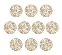 ftiemlovde 10 Gros Boutons Dorés Mercerie Pour Blazer Métal à Coudre Avec Strass, Couvre Couture de Manchettes Femme Chemise Smoking, Perfect Homme Pantalon Pour Capitonnage (G10G 15mm)