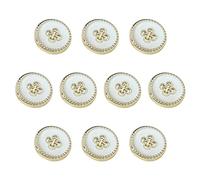 ftiemlovde 10 Gros Boutons DoréS Mercerie Pour Blazer MéTal à Coudre，Couvre Boutons Blanc Couture de Manchettes Femme Chemise Smoking，Perfect Homme Boutons Pantalon Pour Capitonnage（J10 18mm）