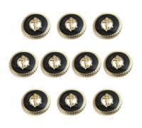 ftiemlovde 10 Gros Boutons DoréS Mercerie Pour Blazer MéTal à Coudre，Couvre Boutons Noir Couture de Manchettes Femme Chemise Smoking，Perfect Homme Boutons Pantalon Pour Capitonnage（I10 23mm）