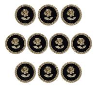 ftiemlovde 10 Gros Boutons DoréS Mercerie Pour Blazer MéTal à Coudre Fantaisie，Couvre Bouton Noir Couture de Manchettes Femme Chemise Smoking，Perfect Homme Bouton Pantalon Pour Capitonnage (A10 25 mm）