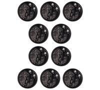 ftiemlovde 10 Gros Boutons Noir Couture de Manchettes Femme，Couvre Bouton Manteau Strass Pour Blazer MéTal à Coudre Chemise Smoking，Perfect Homme Boutons Pantalon Pour Capitonnage（E10 18mm）