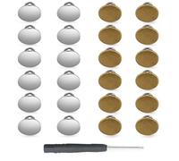 ftiemlovde 24 Piece Faux Bouton Jean Amovible Sans Couture Metal 17mm,Instant Buttons Ajustable Pantalon Pression à Visser,Perfect Bricolage Bouton de Remplacement Retractable(2A)