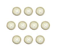 ftiemlovde 4 Trous 10 Boutons Mercerie Métal Doré pour Manteau/Chemise - Gros Button Luxe avec Strass et Décor Bijou Vintage（C10G 12 mm）