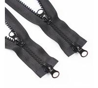 ftiemlovde 6 Pièces 5mm Noir Fermeture éclair Double Curseur Séparable 20cm | Kit Grosse Fermetures éclair en Plastique, Faciles à Coudre, Veste, Blouson, Manteau, Doudoune,Sac et Projets DIY