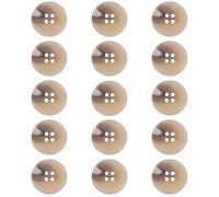 ftiemlovde Boutons Mercerie 4-Trous Résine 15 Pièces Originales pour Chemise/Manteau, Style Unique (Brun Clair 20 mm)