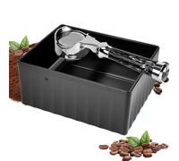 FTISSLY Boîte à Marc de Café Noir - 1500ml Grand Capacité - Large Ouverture Anti-projections - ABS Solide - Bac à Café Moulu pour Machine Expresso - Silencieux Anti-dérapant - pour Cuisine Café Bureau