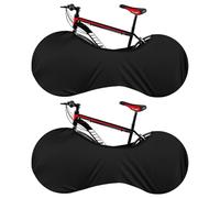 FTISSLY Lot de 2 Housses Anti-poussière pour Vélo - Élastique Ajustable - Protection Imperméable contre Éclaboussures - Pour VTT, Route, Ville - Roues 24-28 Pouces - Transport et Rangement Garage