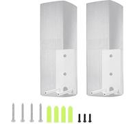 FTISSLY Lot de 2 Support Mural pour Enceinte, Supports de Remplacement pour Enceinte Supports Muraux en Fer pour Haut-Parleur avec 8 Vis Support de Montage Mural, Blanc