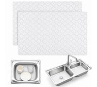 FTISSLY Lot de 2 tapis d'évier de cuisine réglables transparents
