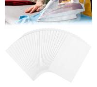 FTISSLY Lot de 25 Feuilles de Thermocollant Double Face - TPU Transparent 20×30 cm - Découpable sur Mesure - Résiste au Lavage et à l’Étirement - pour Réparer Tissu, Jeans, Cuir, Feutre