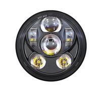 FTJKKVV Phare LED De Projecteur De Voiture Et Moto Étanche 5,75" 5-3/4" Pour Sportster 883 1200 Iron 883, Pour Dyna Pour Street Pour Bob Phare Moto Avant(Le noir)