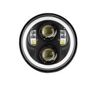 FTJKKVV Pour For Dyna For Pour Daytona Pour FXDB Pour Street Pour Bob Pour Glide Pour Super Pour Glide 5 3/4 Pouces 5,75 Pouces Phare Moto À LED H4 Phare Moto Avant(1PCS headlight Black B)