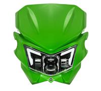 FTJKKVV Pour Pour KLX 125 2010-2017 Pour KLX 450R 2008-2023 Pour KLX125 Pour KLX450R Plug&Play E24 LED Phare DRL Dirt Bike Projecteur Phare Moto Avant(With Green Mask)