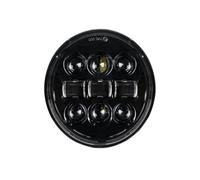 FTJKKVV Pour Sportster 1200 883 Pour Street Pour Softail Pour Dyna 5-3/4" Projecteur Phare Rond 5,75 Pouces Noir Halo Angel Eyes LED Phare Moto Avant(BLACK C)