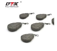 FTK 43g-128g 1.5oz-4.5oz Plombs de pêche à la carpe écologiques, Plombs en forme de goutte d'eau avec émerillon pour la pêche en eau douce 114g-2pcs