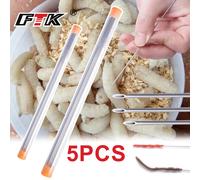 FTK aiguille d'accrochage de vers de terre en acier inoxydable aiguille à gaz de ver de terre Portable creux ver de pêche pénétrant perceuse outil de poisson 25cm-5pcs