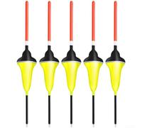 Ftk Ensemble de flotteurs de pêche à la carpe en bois de balsa vertical, haute visibilité, queue jaune pour bouée dérive, détection sensible aux morsures, 14 cm (3 g)