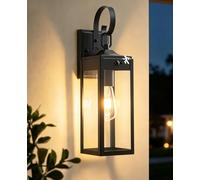 FTL Lampe Exterieur Detecteur de Mouvement, Noir Applique Mural Rétro, E27 Éclairage Mural d'Extérieur, PIR Porche Lampe Murale, Industrielle Applique Lanterne Murale pour Entrée Terrasse, IP44