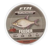 FTM Fil de pêche tressé Feeder marron 150 m 0,08 mm/5,5 kg
