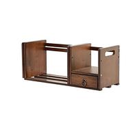 FTOQWZXV Bibliothèque de bureau à 4 grilles - Étagère télescopique pour documents, magazines, CD, chambre à coucher, cuisine - Étagère télescopique avec petit tiroir pour bureau et maison