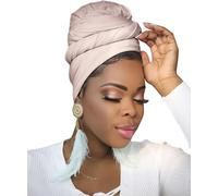 Ftoronaly Turban pour femme noire - Bandeau extensible et doux - En jersey - Hijab - Crème