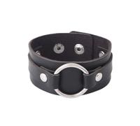 FTPZTINX Bracelet Cuir,Bracelet En Cuir Pu Avec Anneau Tendance, Style Punk Hip-Hop, Bijoux Pour La Main, Bijoux Énergétiques Pour Hommes Et Femmes, Noir