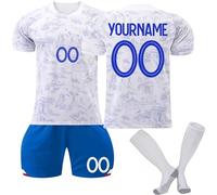 FTRGHNY PSG Maillot de Foot Personnalisable Enfant et Adultes avec Nom Numéro de L'équipe,Coutume PSG Maillot de Foot Enfant Ensemble Garçon Vêtements de Football Tee Shirt, Short avec Chaussette