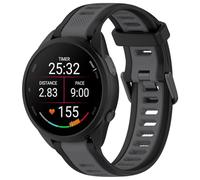 FTRONGRT 20mm Bracelet pour montre Garmin Forerunner 165 Music, Silicone Bracelet, Confortable Sangle de Remplacement pour Garmin Forerunner 165 Music. Noir Gris Foncé