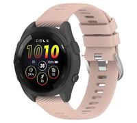 FTRONGRT 20mm Bracelet pour Montre Garmin Forerunner 55, Bracelet en Silicone Souple Réglable, Sangle de Remplacement pour Garmin Forerunner 55 - Rose Blanc