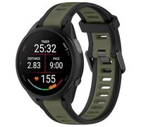 FTRONGRT 20mm Bracelet pour montre Garmin Forerunner 55, Silicone Bracelet, Confortable Sangle de Remplacement pour Garmin Forerunner 55. Noir Vert Jungle