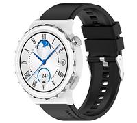 FTRONGRT 20mm Bracelet pour montre Ticwatch GTH, Silicone Bracelet, Sangle de Remplacement pour Ticwatch GTH.Boucle en Argent noire