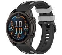 FTRONGRT Bracelet Compatible avec Garmin instinct 3 Solar 45MM, Doux Silicone, Confortable Sangle de Remplacement.Noir Gris