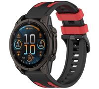 FTRONGRT Bracelet Compatible avec Garmin Tactix 8 47MM, Doux Silicone, Confortable Sangle de Remplacement.Noir Rouge