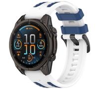 FTRONGRT Bracelet Compatible avec Garmin Tactix 8 SOLAR 51MM, Doux Silicone, Confortable Sangle de Remplacement.Blanc Bleu