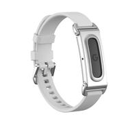 FTRONGRT Bracelet Compatible avec Google Fitbit Air, Bracelet en silicone avec cadre de protection métallique, bracelet de remplacement réglable à boucle à épingle.