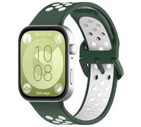 FTRONGRT Bracelet Compatible avec Huawei Watch Fit 4 Pro/Fit 4/Fit 3, Silicone Bracelet, Sangle de Remplacement. Vert Foncé Blanc