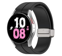 FTRONGRT Bracelet Compatible avec Samsung Galaxy Watch 6 Classic, TPU Doux et Confortable, Sangle de Remplacement Compatible avec Samsung Galaxy Watch 6 Classic.Boucle Argentée Noir