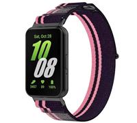 FTRONGRT Bracelet de Montre Compatible with Samsung Galaxy Fit 3, Motif en Tissu Tissé, Velcro Compatible with Ajuster la Taille, Sangle de Remplacement. Rose-Mauve