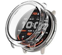 FTRONGRT Coque Compatible avec Amazfit Active 2, PC + Film Trempé, Anti-Rayures Étui de Protection Tout Compris Compatible avec Amazfit Active 2. Transparent