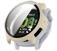 FTRONGRT Coque Compatible avec Amazfit Active Max, PC + Film Trempé, Anti-Rayures Étui de Protection Tout Compris. Blanc Ivoire