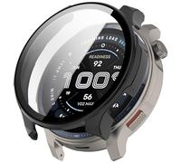 FTRONGRT Coque Compatible avec Amazfit Balance 2, PC + Film Trempé, Anti-Rayures Étui de Protection Tout Compris Compatible avec Amazfit Balance 2. Noir