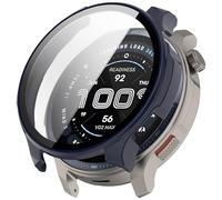 FTRONGRT Coque Compatible avec Amazfit Balance 2, PC + Film Trempé, Anti-Rayures Étui de Protection Tout Compris Compatible avec Amazfit Balance 2. Bleu d'encre