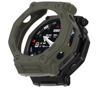 FTRONGRT Coque Compatible avec Amazfit T-Rex 3 Pro 48mm, TPU Souple, Anti-Rayures, Creuse Montre Étui de Protection. Vert Jungle